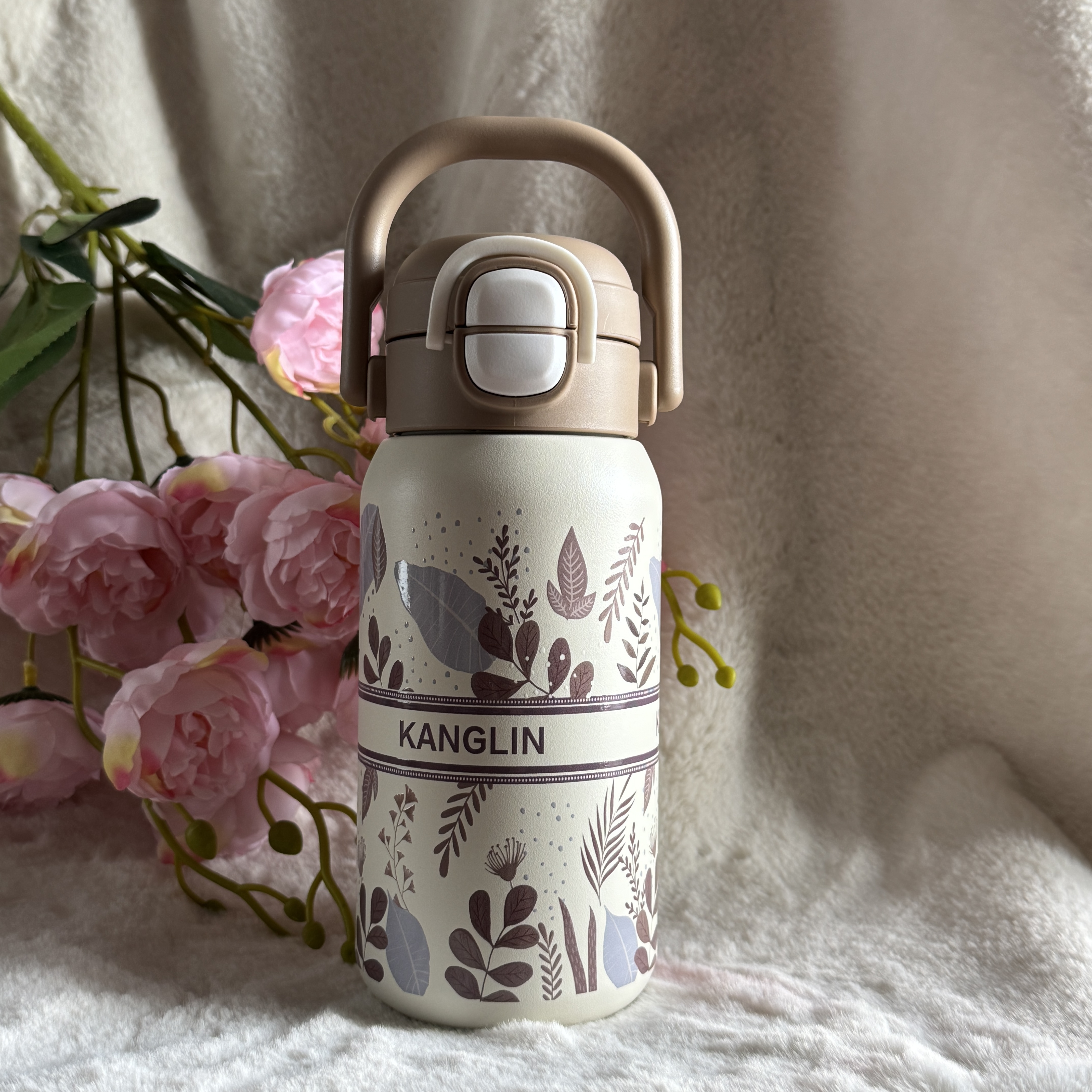 Water Bottle-Brown Flowers (500 ml)
