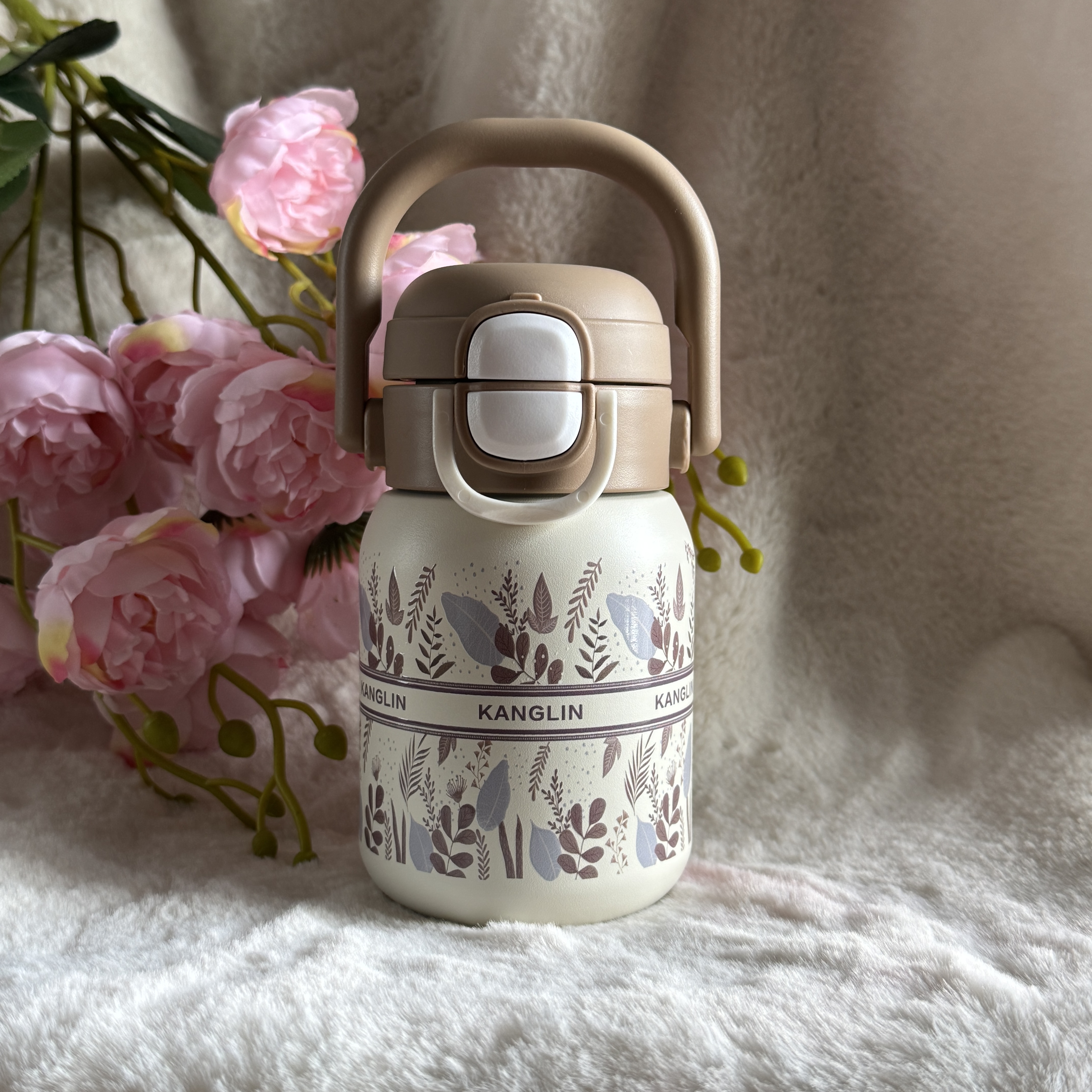Water Bottle-Brown Flowers (300 ml)