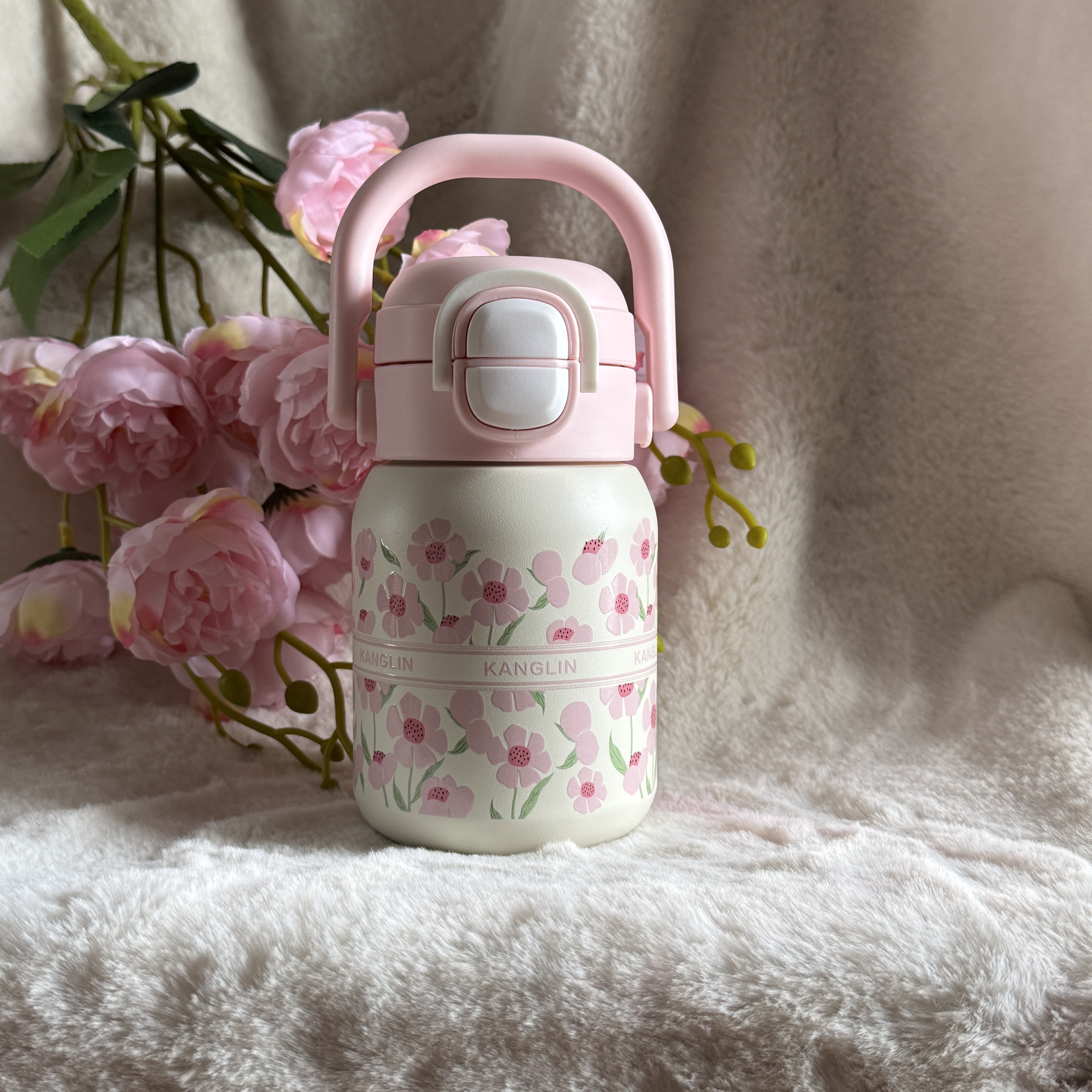Water Bottle-Pink Flowers (300 ml)